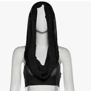 Hooded crop top festival boho bohemian gypsy glam doll sweater rave gothic doll